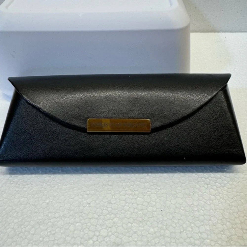 Christian Siriano Eyeglass Case Hard Shell Leather‎ Magnetic Closure Carrier EUC